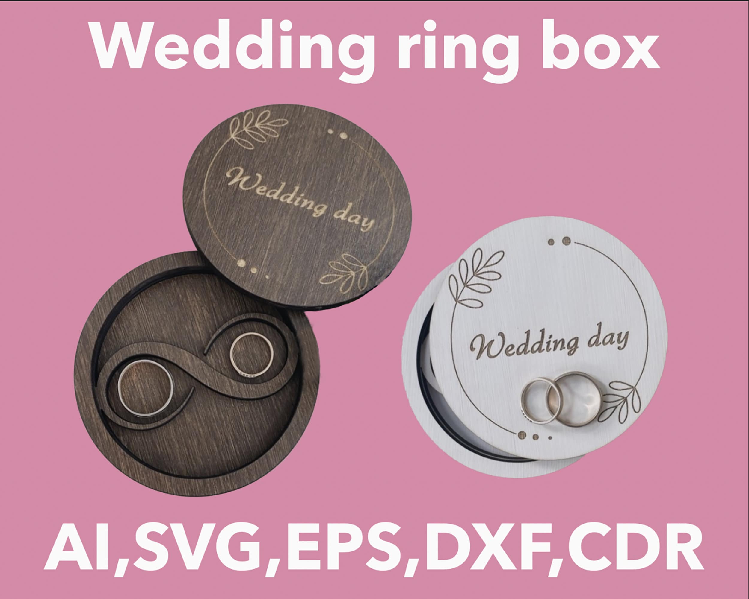 Wedding Ceremony Ring Box Template Cnc Laser Cutting Vector Etsy Australia