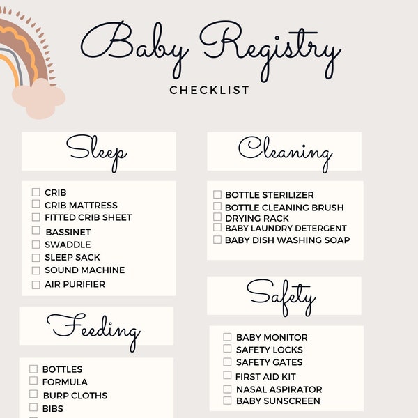 Bohemian Rainbow Baby Registry Checklist