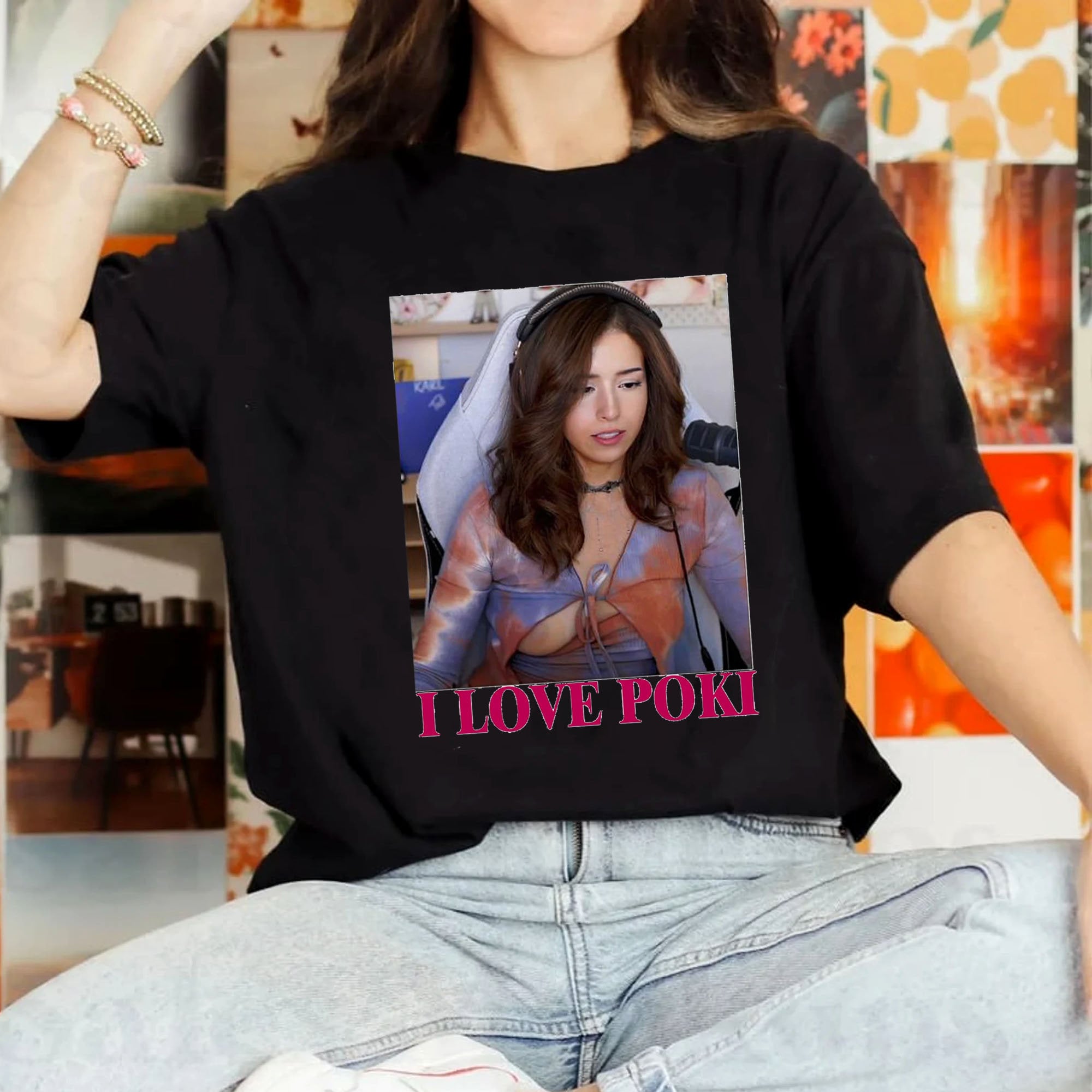 Pokimane Open Perfect Gift Essential I Love Poki T-Shirt - Teeholly