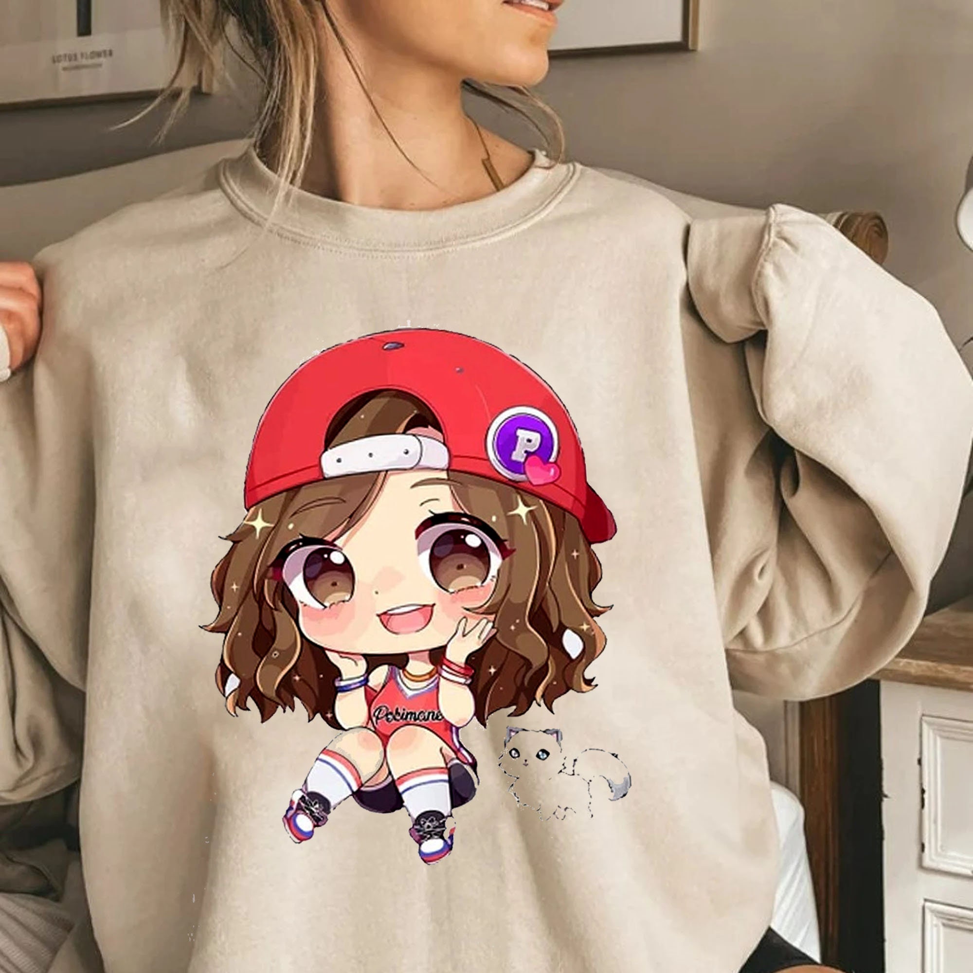 Pokimane Open Shirt, Love Poki Sweatshirt Unisex Hoodie