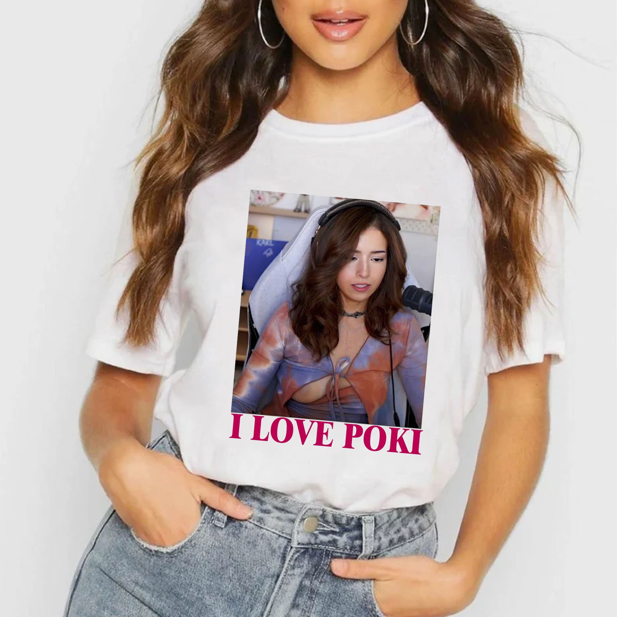 Pokimane Open Perfect Gift Essential I Love Poki T-Shirt - Teeholly