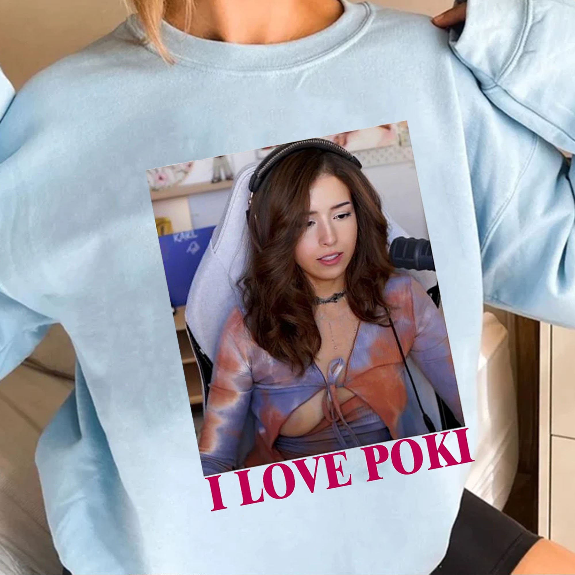 Pokimane Open I Love Poki Unisex Colorblock Hoodie