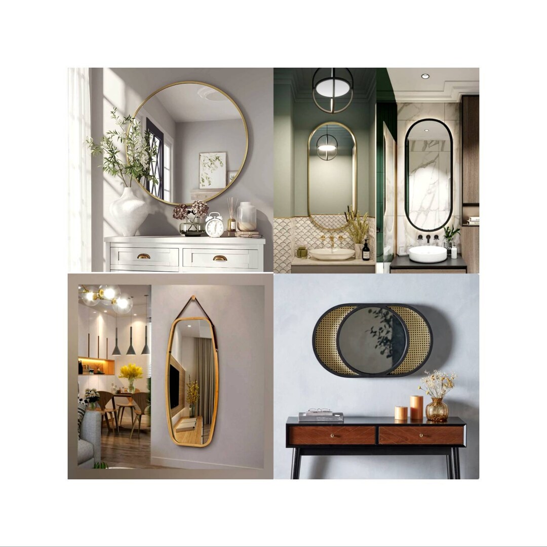 5styleshigh Quality Metal 60cm Antique Brass Wall Mirror UK 120cm Oval