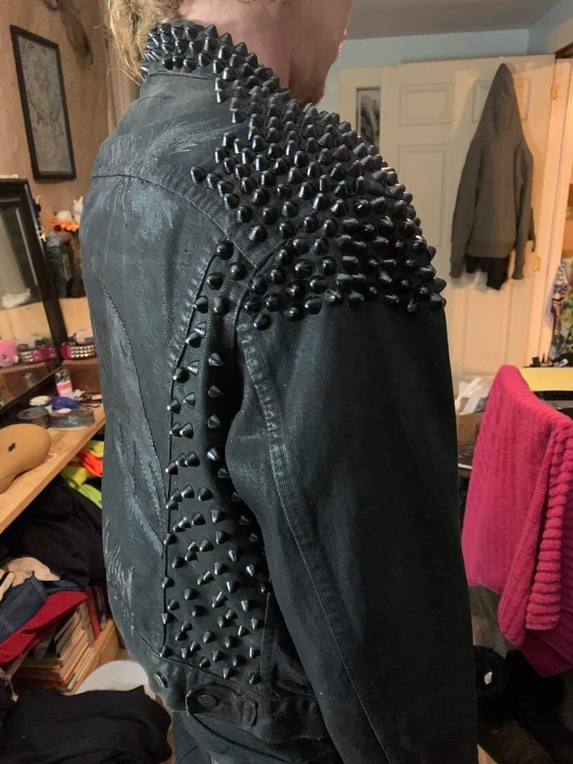 Spiked Denim Vest Etsy Canada