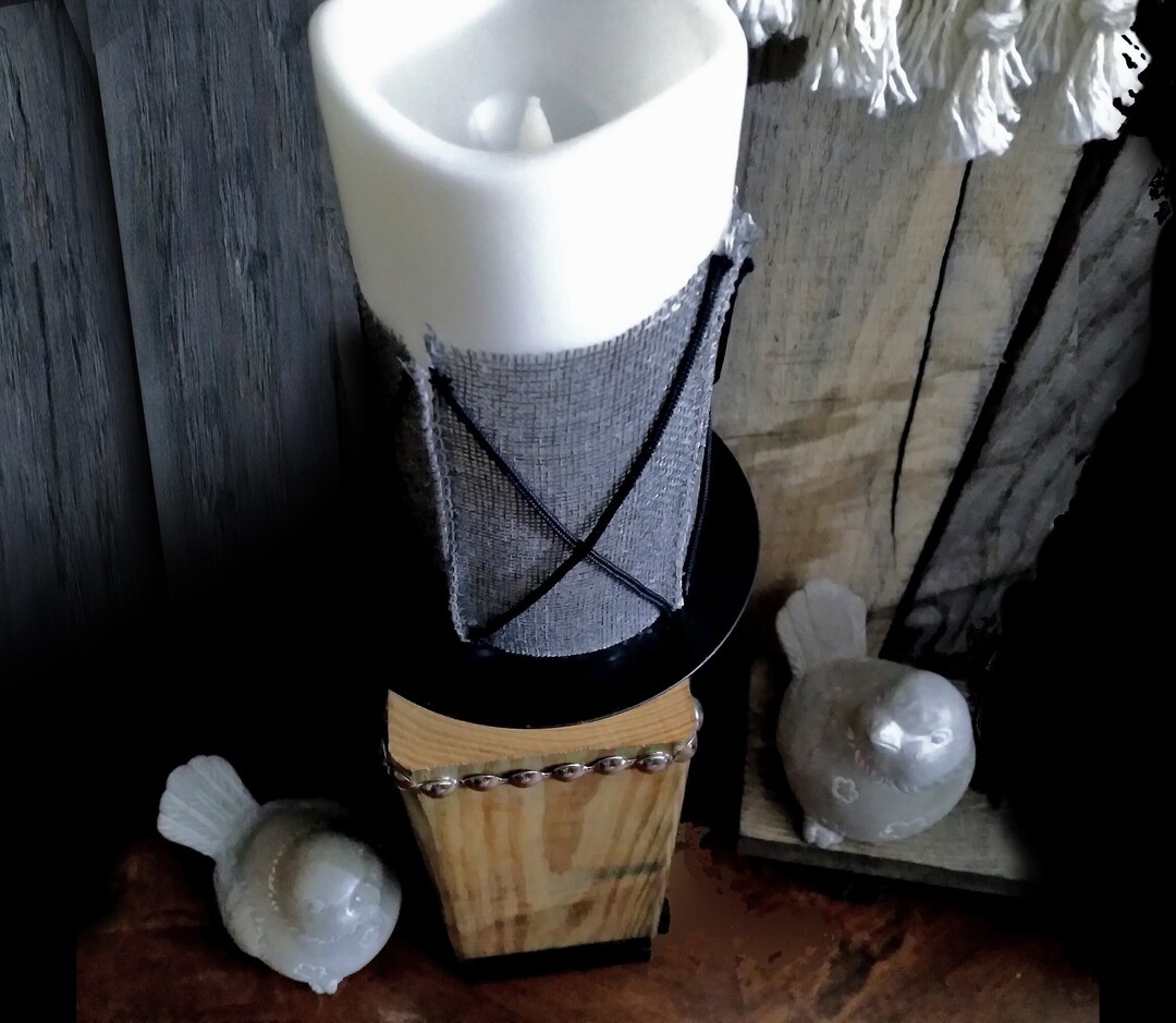 Wood Block Candle Holder Wood Block Stand Wood Candle Etsy