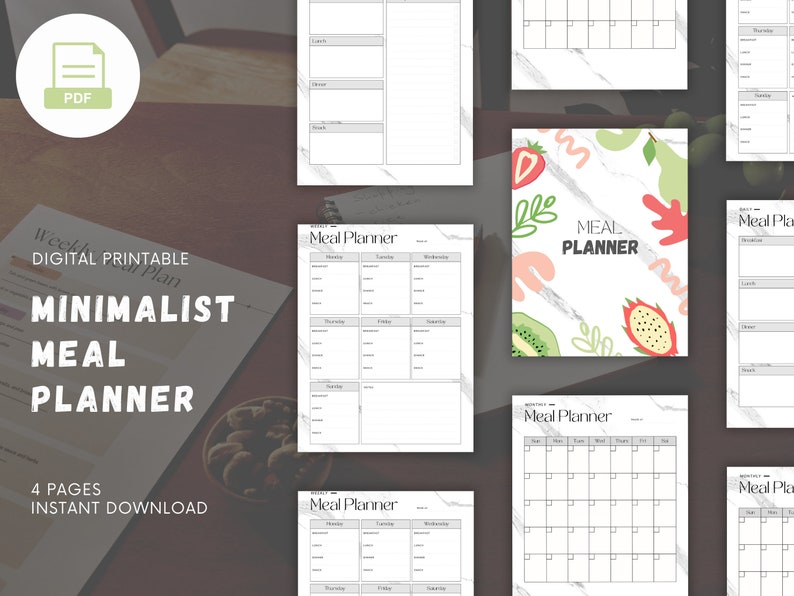 20232024 Meal Planner Printable Weekly Food Diary Meal Etsy México