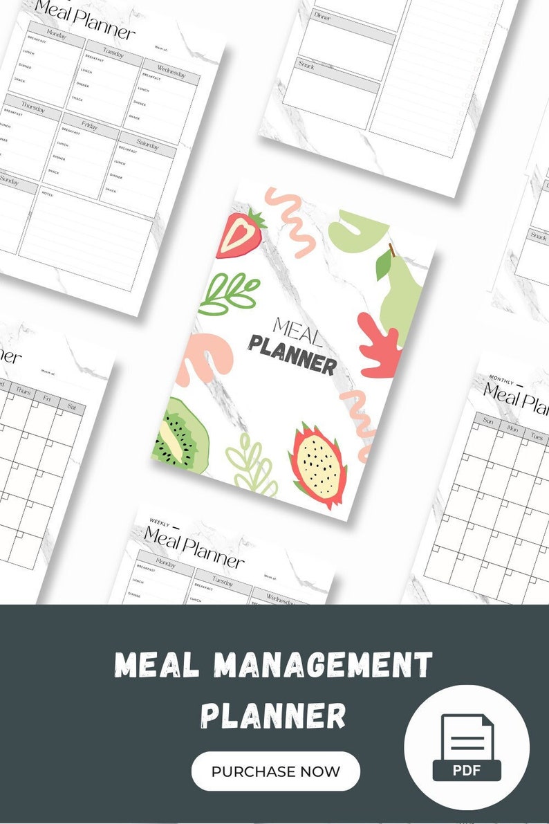20232024 Meal Planner Printable Weekly Food Diary Meal Etsy México