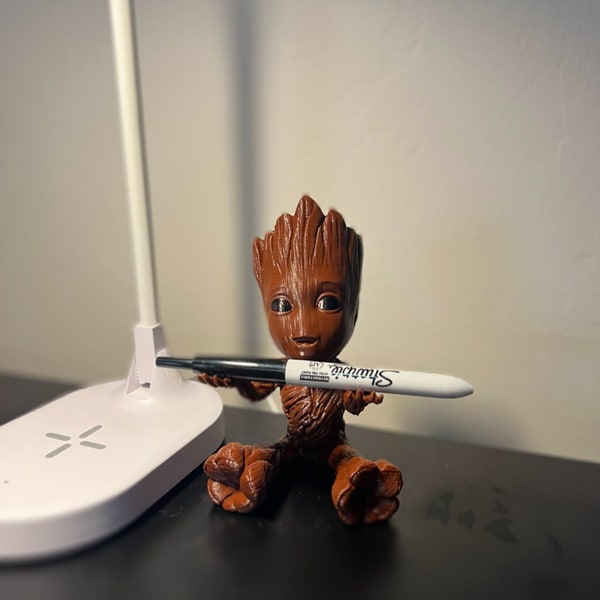 Baby Groot Inspired Pen Holder | Fan Art Only | 3D PRINTED Desk Organizer and Baby Groot Bust | Guardians of the Galaxy Inspired Pen Holder