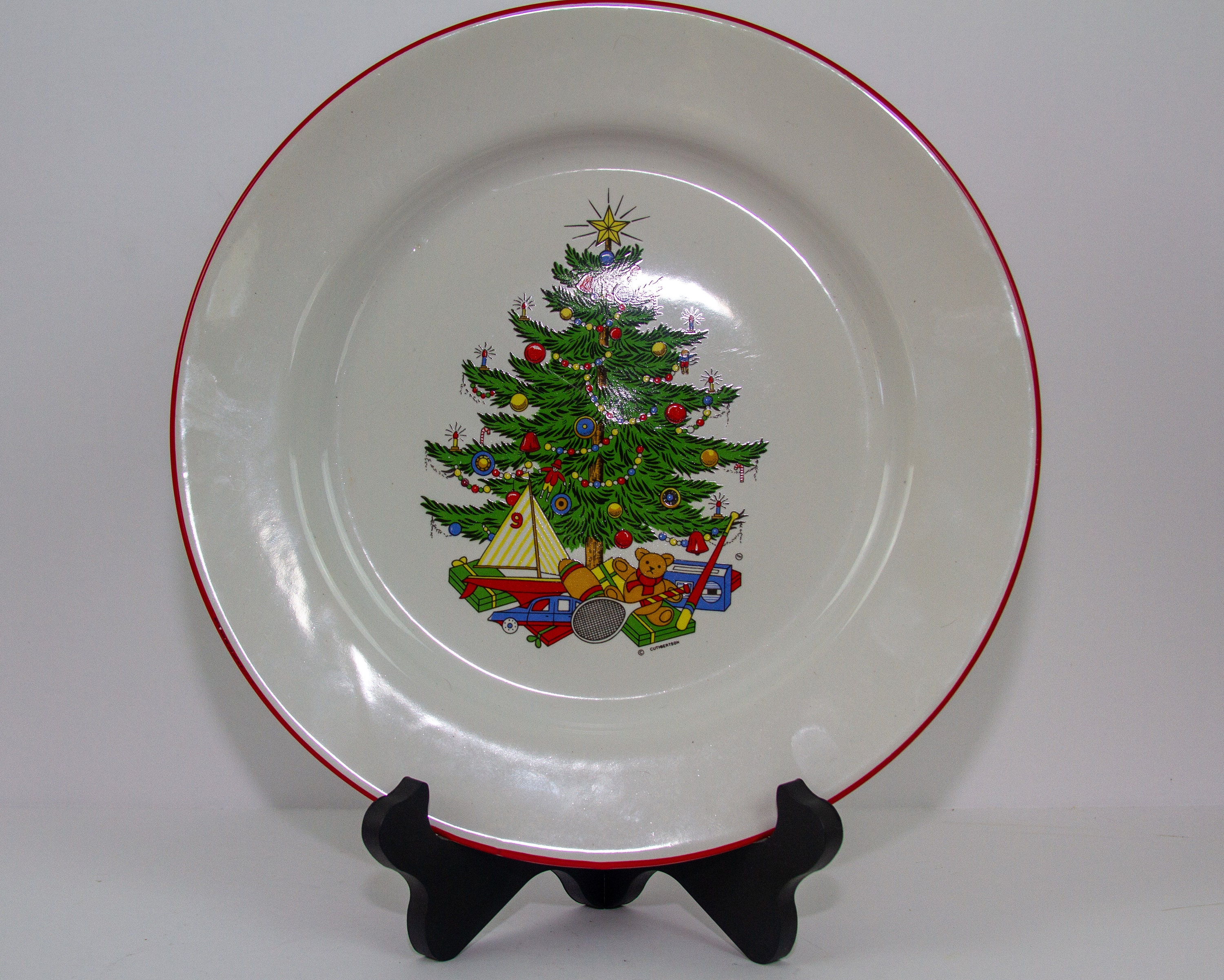 Cuthbertson Red Band American Christmas Tree Serving Platters - Etsy