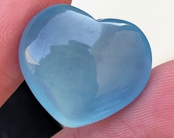 30 Cts Natural Aquamarine Heart Shape Cabochon