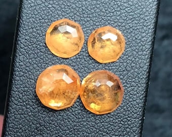 9 Carats Natural Spessartine Garnet Rosecut Pairs || 2 Pairs| Dimensions; 7x6.7x2.9mm , and 8.1x8.3x 4.1mm Sourced From Afghanistan