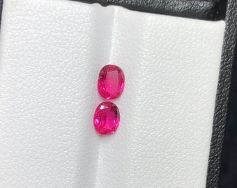 0.7 Carats  Natural Rubellite Tourmaline Approximate Pair|| Dimensions; 5.4mm x4.3mm x2.5mm| Clarity: Slightly Included