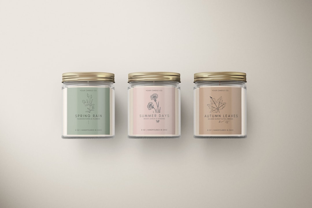 Printable Candle Label Template Botanical Candle Design, Personalized Candle Label, Custom ...