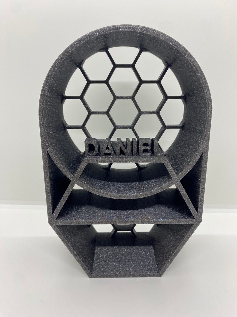Personalisierter Kopfhörerständer 3D Druck Individueller Kopfhörer Ständer und Headset Halter mit Hexagon / Wabenstruktur Design 1 Bild 2