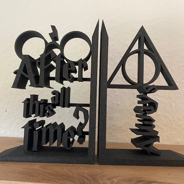 Bookend book holder Harry Potter quote 3D print bookends