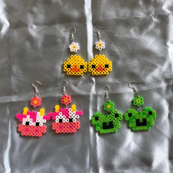 Perler Bead Earrings Etsy