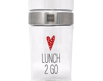 Lunchglas to-go Glas mit Deckel Herz Design  Snack Lunch  2 Go nachhaltig einkaufen unverpackt plastikfrei wiederverwendbar