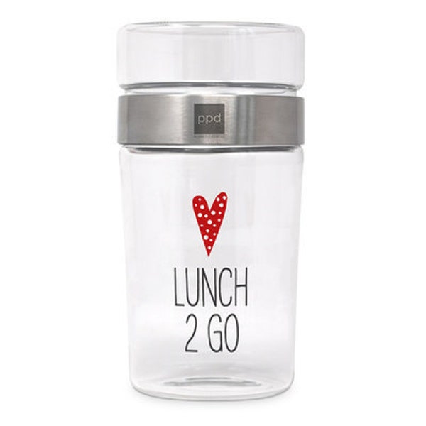 Lunchglas to-go Glas mit Deckel Herz Design  Snack Lunch  2 Go nachhaltig einkaufen unverpackt plastikfrei wiederverwendbar