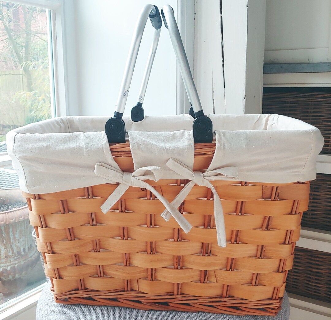 Landlust Shopping Basket Picnic Basket Handles Foldable Car Basket