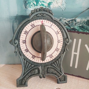 Egg timer shabby style, vintage look, timer, country house kitchen, nostalgic, metal, dark brown, modeled on originals