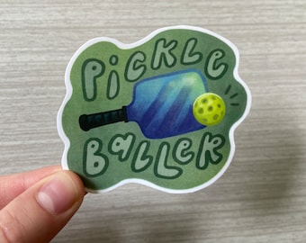 Pickleball, Pickleballer Sticker | Waterproof, Laminated Vinyl for Laptop, Waterbottle, Car Decal, Gift