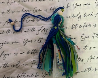 Blue and Green School Vibes Tassel Bookmark