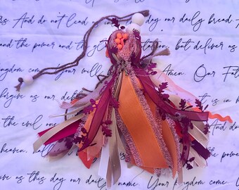 Vibrant Orange Leaf Tassel Bookmark