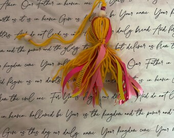 Pink and Yellow Ruler Vibes Tassel Bookmark