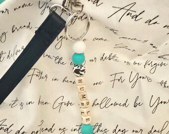 Fun Teal Howdy Yall  Keychain