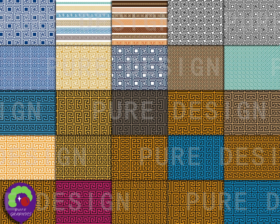 26 Design Patterns B_S_0282 | 26 Designs Classic Greek Pattern Seamless Digital Paper ...