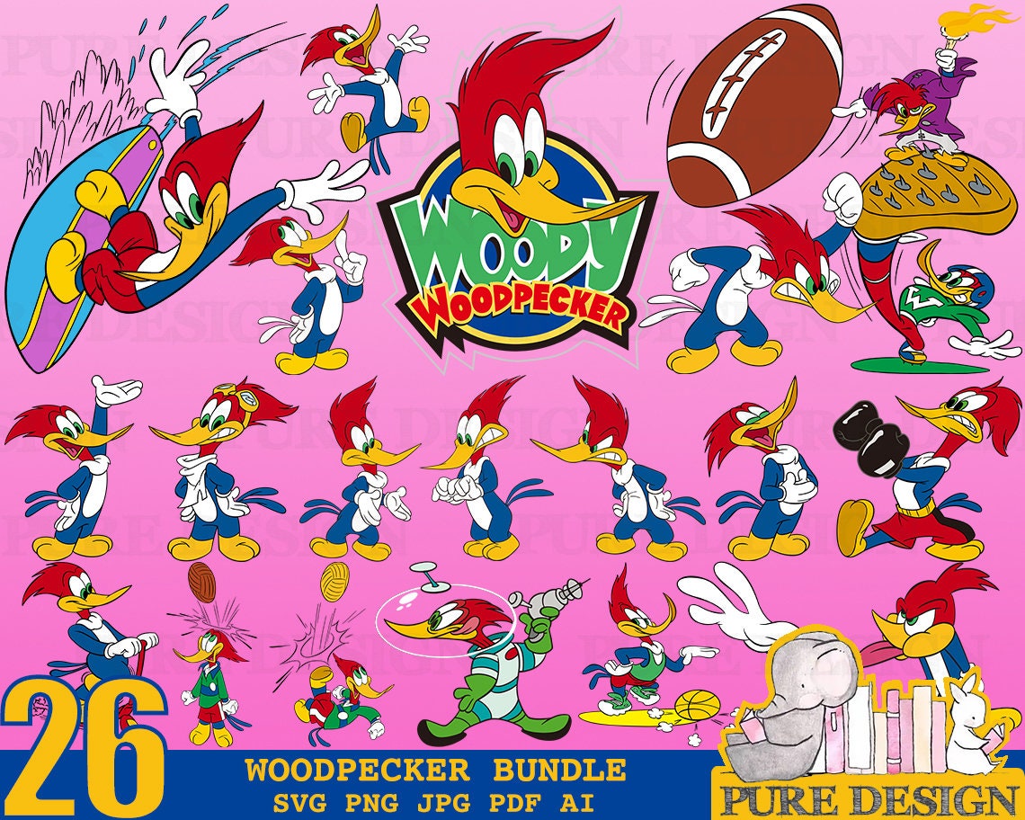 26 Designs Woody Woodpecker SVG Cut File Bundle Woodpecker SVG
