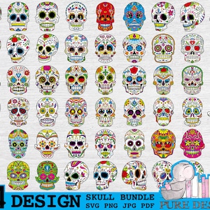 54 Designs Skull Cut Files Bundle | Skeleton SVG | Skull Design Instant Download | Skull Printable Vector | Skull Clip Art