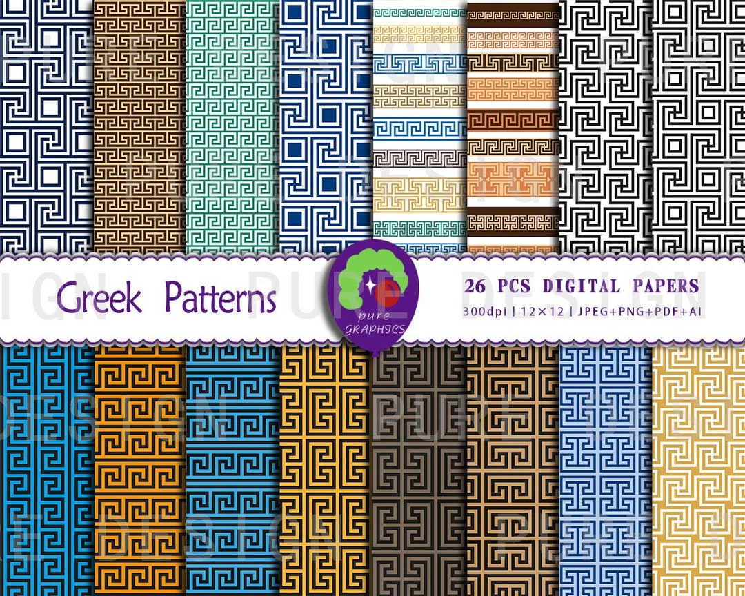 B_S_0282 | 26 Designs Classic Greek Pattern Seamless Digital Paper ...