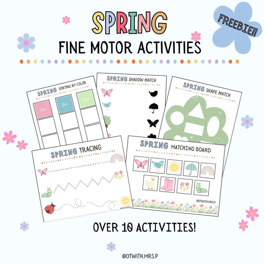 Spring Fine Motor Activities Printable Pack | Preschool OT Worksheets ...