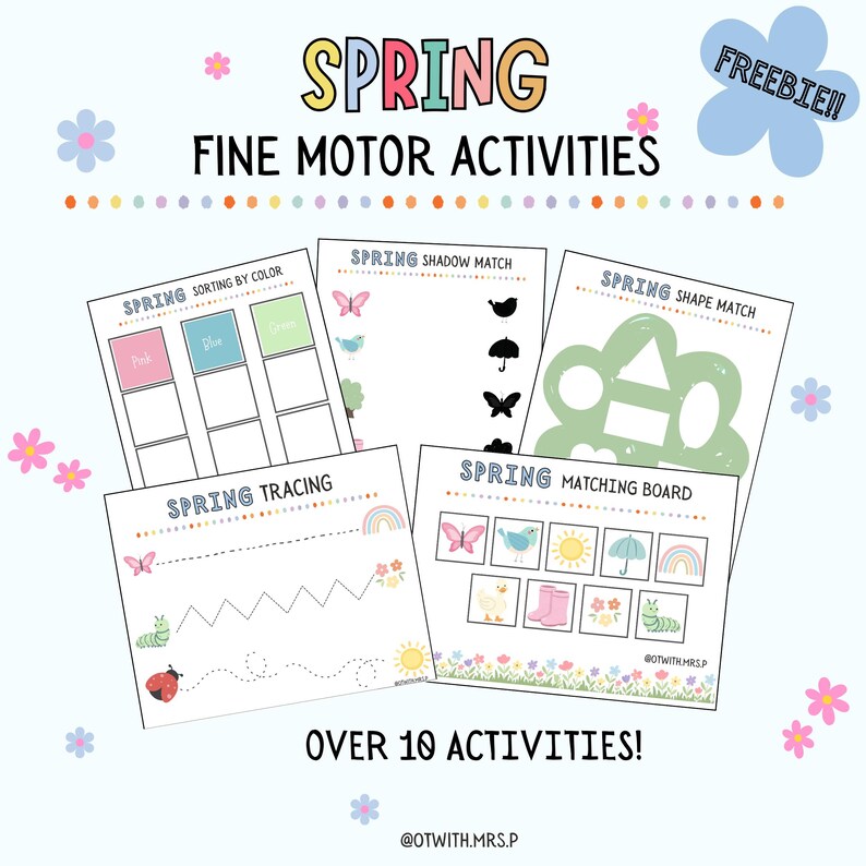 Spring Fine Motor Activities Printable Pack | Preschool OT Worksheets ...