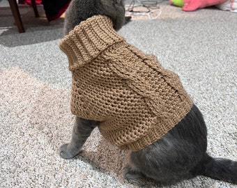 Easy cable pet sweater(crochet pattern)