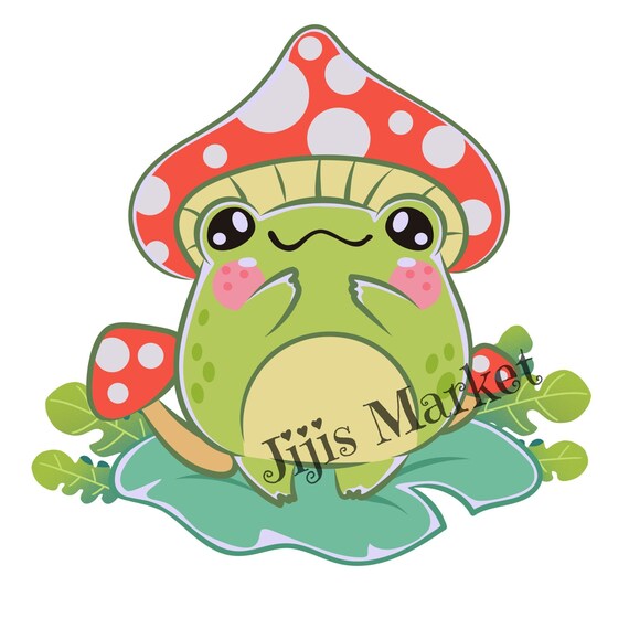 Frog Mushroom SVG PNG Frog With Mushroom Hat Cute Cottagecore Etsy