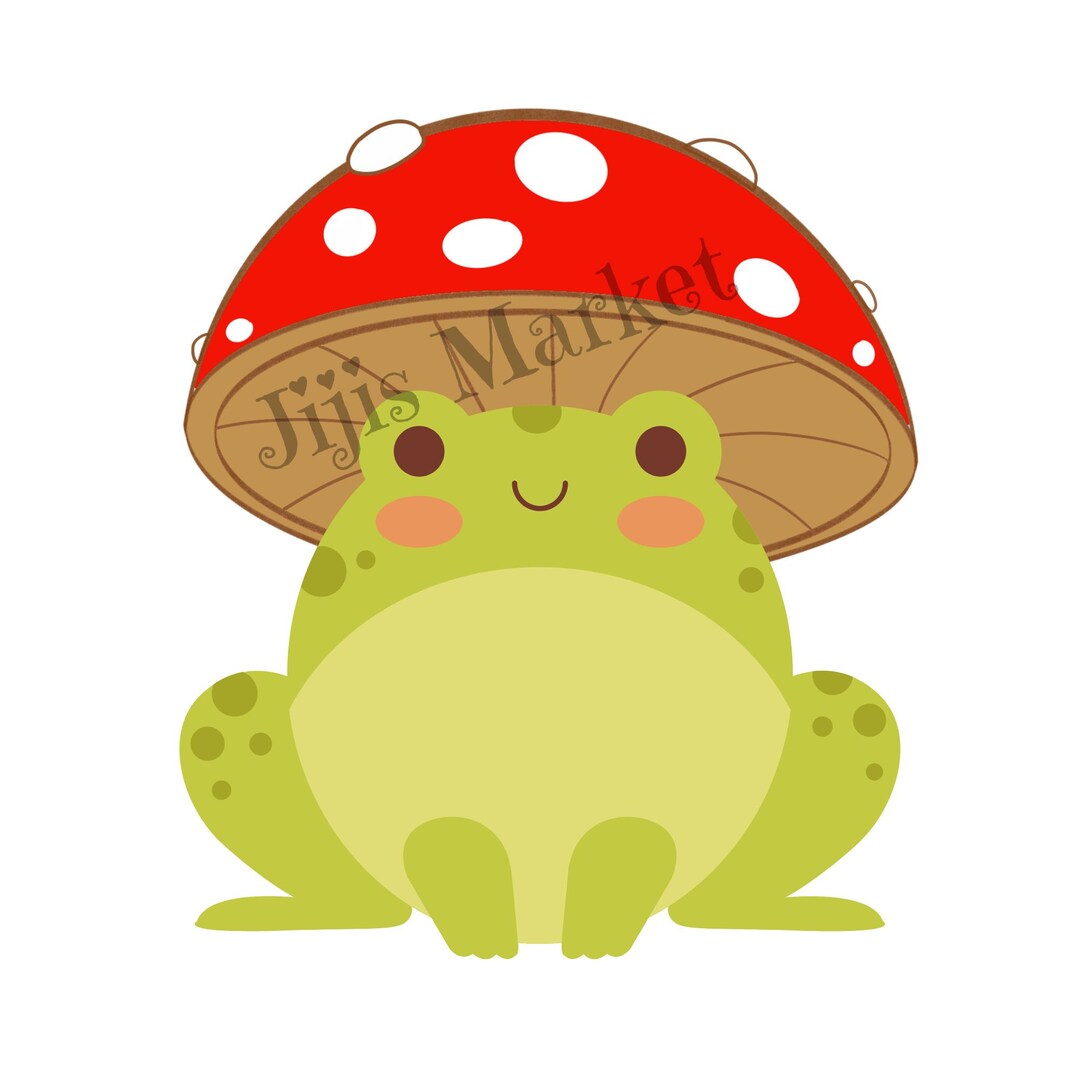 Frog Mushroom SVG PNG Frog With Mushroom Hat Cute Cottagecore Etsy