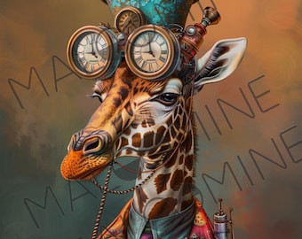 Creative steampunck giraffe coupon, DIY coupon, accessories coupon, printed coupon