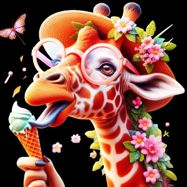 Coupon créatif girafe gourmande, coupon pour bricolage, coupon accessoires, coupon imprimé