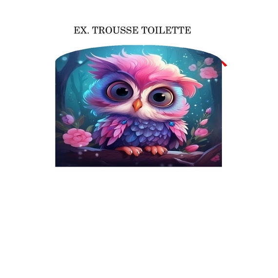 Lot De 2 Coupons De Tissu Imprimé - Motifs Chouettes/hiboux Et Petits Cœurs Roses - Coton Français - Neuf