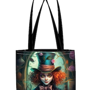 Coupon de Tissu Imprimé Style Mad Hatter pour Création d'Accessoires uniques image 3