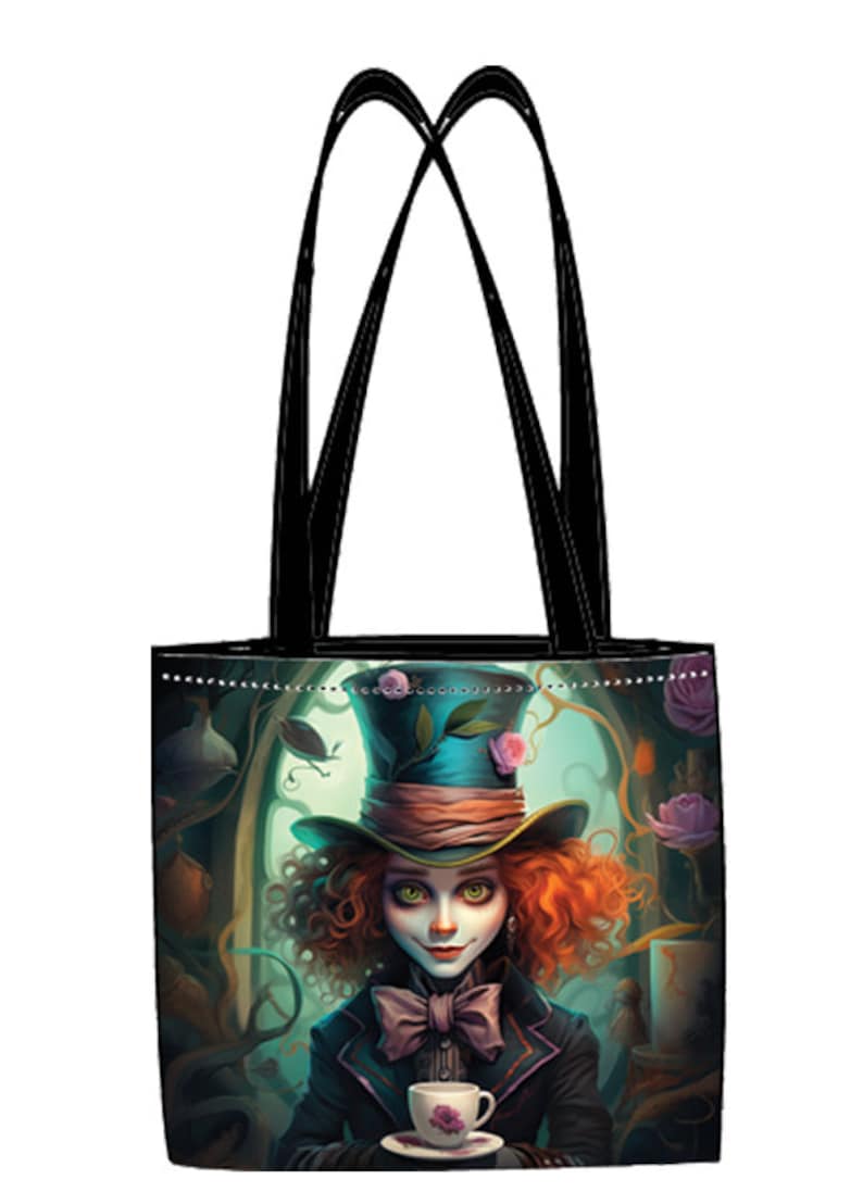 Coupon de Tissu Imprimé Style Mad Hatter pour Création d'Accessoires uniques zdjęcie 3