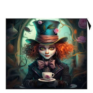 Coupon de Tissu Imprimé Style Mad Hatter pour Création d'Accessoires uniques image 6