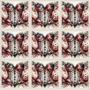 Set van 9 EMMANUELLE Naaidoekjes Coupons - Korset Bedrukte Stof - Naaiaccessoires - DIY wasbare doekjes - Ecologisch cadeau