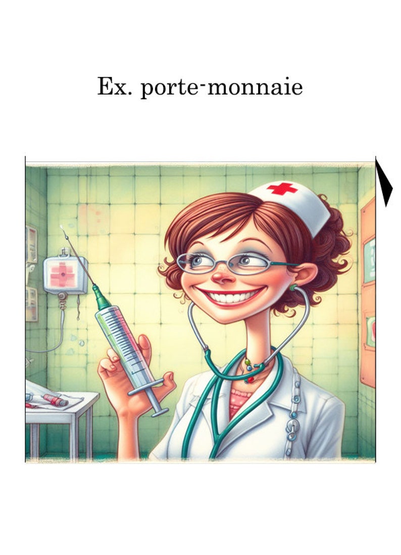 Coupon humoristique imprimé infirmière, coupon tissu image 4