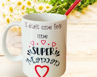 Petite Box Mug Super Maman et touillette en verre