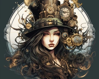 Coupon créatif femme steampunk , coupon pour bricolage, coupon accessoires, coupon imprimé