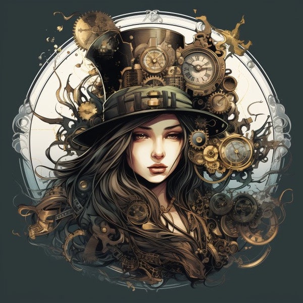 Coupon créatif femme steampunk , coupon pour bricolage, coupon accessoires, coupon imprimé