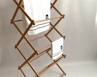Laundry drying rack, wood clothes drying rack, clothes drying place, laundry room storage, clothes ladder, laundry room towel rack